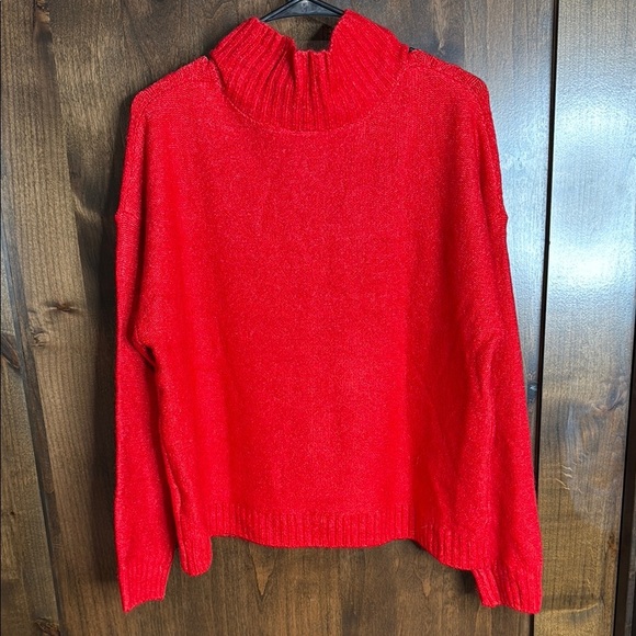 NWT GAP Red Cowl mock turtle Neck Sweater Cozy Soft Knit Size L - Picture 7 of 7